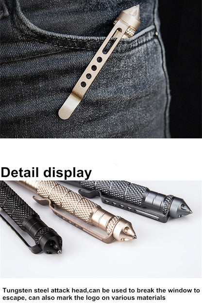 1/8Pcs Tool Pens Multi-functional Pen Tactical Tungsten Steel Rotating Unisex Pen Window Glass Metal Ballpoint Multifunctional