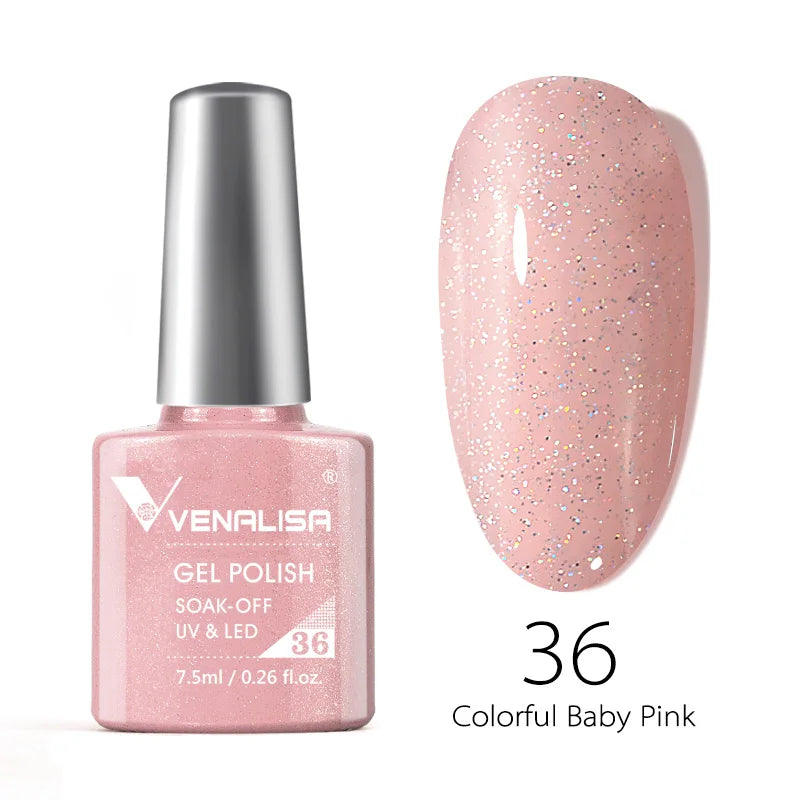 Venalisa Fashion Bling 7.5ml Nude Color Series Soak Off UV LED Nail Gel Polish Cosmetics Nail Manicure Gel Polish Nail Varnish