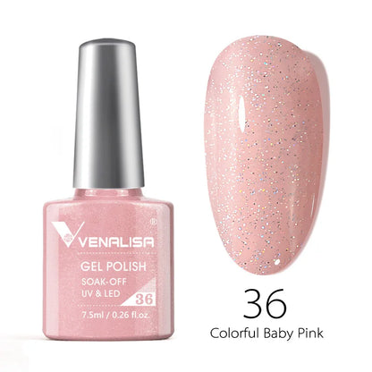 Venalisa Fashion Bling 7.5ml Nude Color Series Soak Off UV LED Nail Gel Polish Cosmetics Nail Manicure Gel Polish Nail Varnish