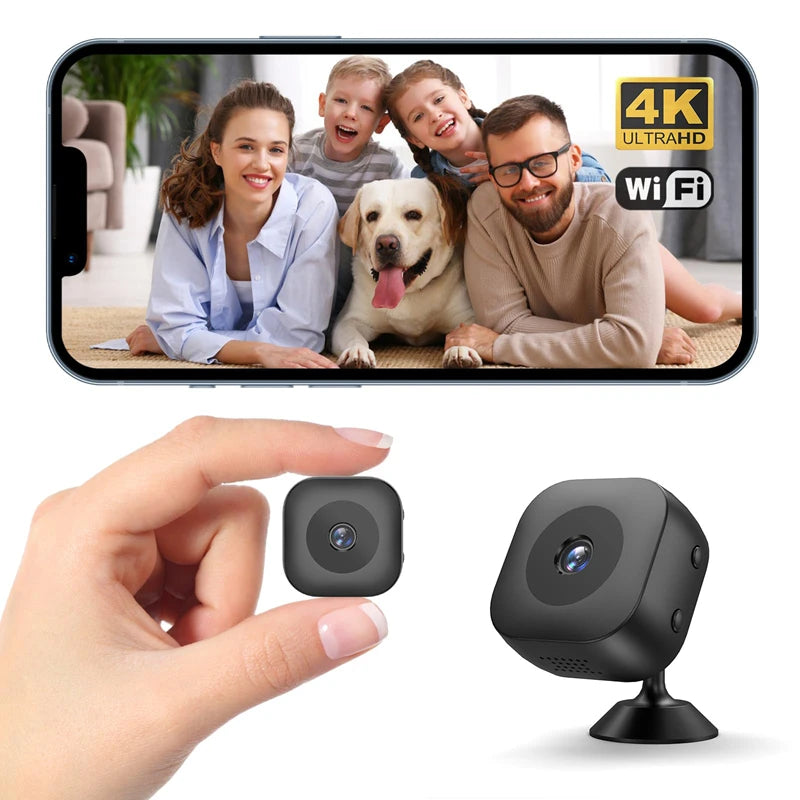 Security Camera 4K Mini Full Color Night Vision High Definition WiFi Monitor Waterproof Motion Detect Surveillance
