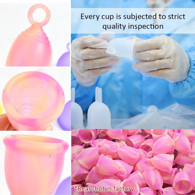 Menstrual Cup with Ring Easy Removal Collector Silicone Cup Period Reusable Feminine Care Tampon Health Beauty Menstrual Cup