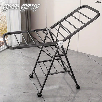 1 piece of modern stainless steel foldable laundry drying rack with a large capacity of 3 layers and 21 hanging rods