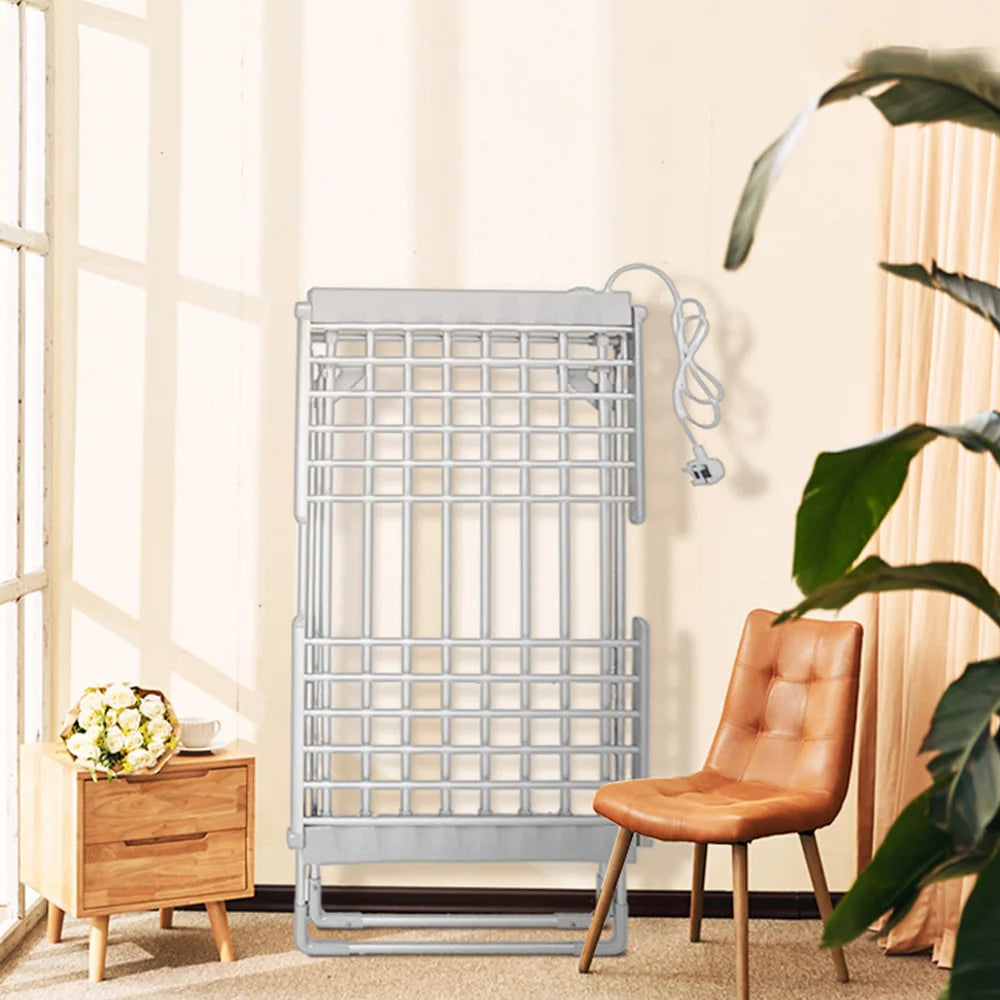 147.5 * 53cm Indoor Drying Clothes Rack, Floor Folding Electric Towel Dryer, Drying Baby Clothes, Heating Clothes Rack
