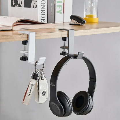 1/2pc Adjustable Desk Edge Hook Gaming Headset Desk Hanger Backpack Storage Hanging Hook Holder Punch-free Home Office Organizer