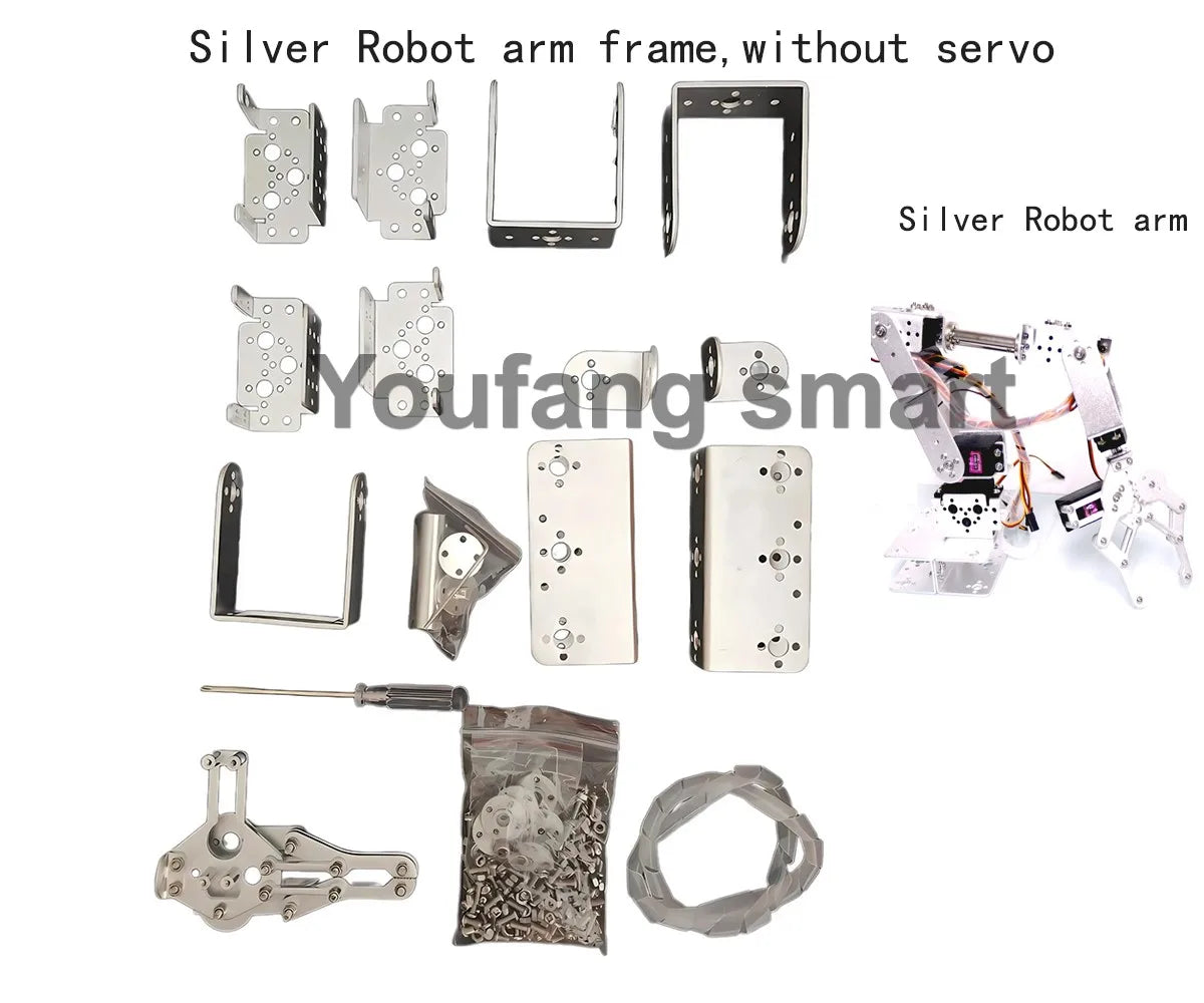 MG996 Robot Arm Bracket 6 DOF Robot Arm Frame DIY Kit Open Source Code and Tutorial UNO/ESP32/STM32 Programmable Starter Kit