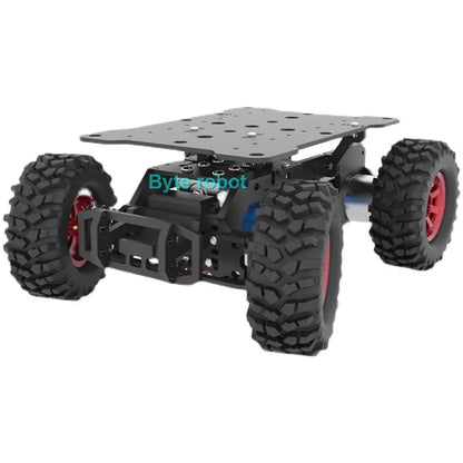 4-8KG Load 4WD Ackerman Robot Car Chassis with Encoder Motor Front Wheel Servo MG996 Steering Chassis Programmable Robot RC Tank