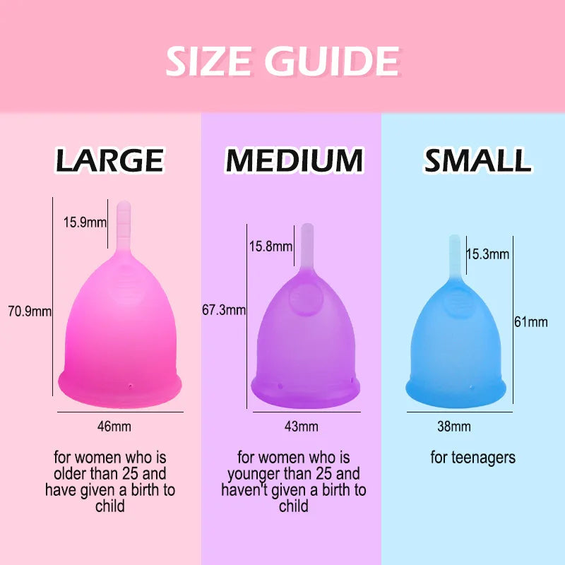 Menstrual Cup Women Medical Grade Silicone Female Period Cup Hygiene Copa Menstrual De Silicone Medica Reusable Menstrual Cup