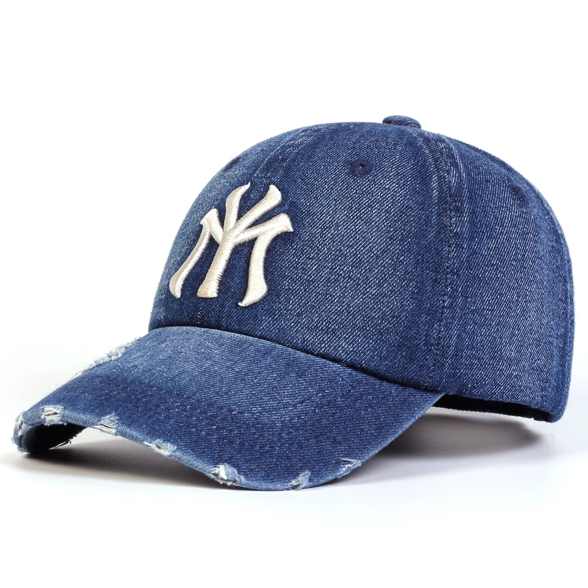 Unisex Letter Embroidery Hole Denim Baseball Caps Spring Autumn Outdoor Adjustable Casual Hats Sunscreen Hat