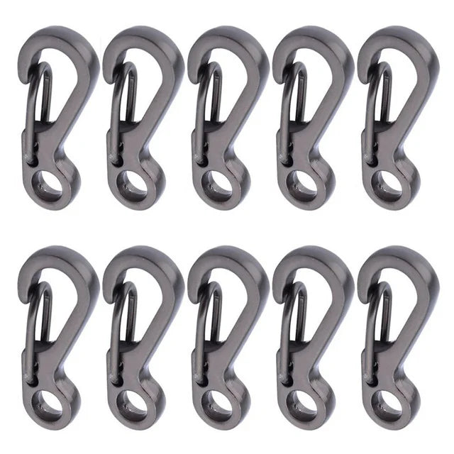 10Pcs/lot Mini Carabiner Keychain Camping Gadgets EDC Survival Equipment Snap Hook Climbing SF Spring Backpack Tactical Gear