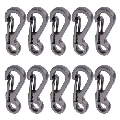 10Pcs/lot Mini Carabiner Keychain Camping Gadgets EDC Survival Equipment Snap Hook Climbing SF Spring Backpack Tactical Gear