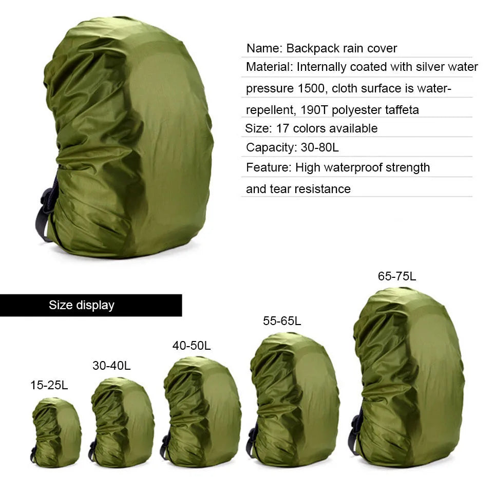 KoKossi 1Pcs Backpack Rain Cover Outdoor Hiking Climbing Camping Backpack Waterproof Cover Backpack Dust Cover 20-60L Unisex