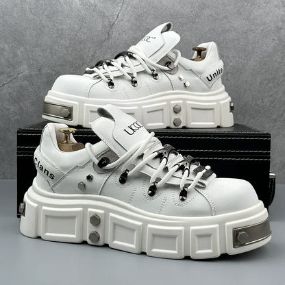 Original Brand Men's Shoes Fashion Thick Bottom Sneaker Street Hip-hop Style Casual Shoes for Men Rivet Vulcanize Designer Shoes