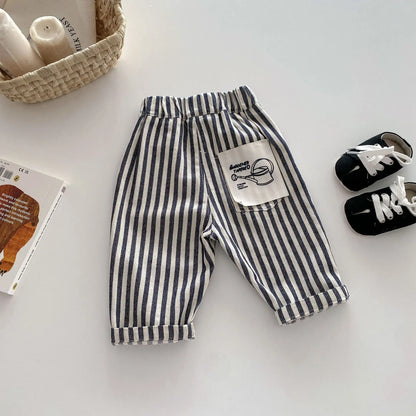 MILANCEL Solid Kids Pants for Boys and Girls  Four Seasons Elastic Waist Casual Toddler Baby Trousers Clothes for 1-6 Years