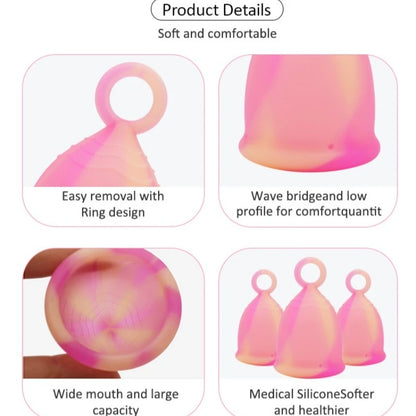 Menstrual Cup with Ring Easy Removal Collector Silicone Cup Period Reusable Feminine Care Tampon Health Beauty Menstrual Cup