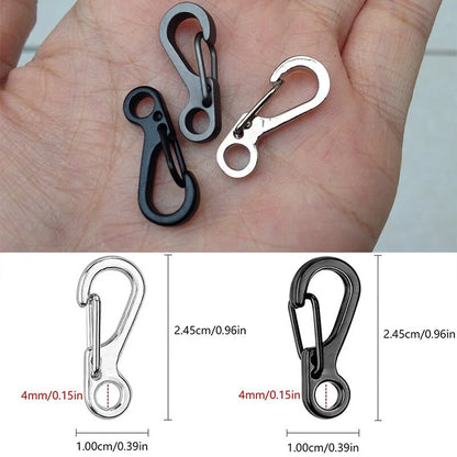 10Pcs/lot Mini Carabiner Keychain Camping Gadgets EDC Survival Equipment Snap Hook Climbing SF Spring Backpack Tactical Gear