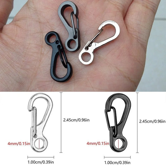 10Pcs/lot Mini Carabiner Keychain Camping Gadgets EDC Survival Equipment Snap Hook Climbing SF Spring Backpack Tactical Gear