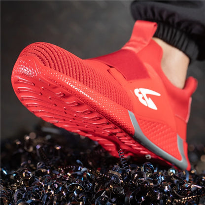 Breathable Men Safety Shoes Steel Toe Work Shoes Outdoor Hiking Sneakers Lightweight Anti-Smash Safety Boots Footwear Male