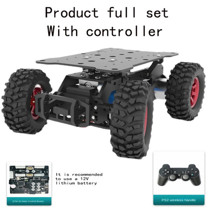 4-8KG Load 4WD Ackerman Robot Car Chassis with Encoder Motor Front Wheel Servo MG996 Steering Chassis Programmable Robot RC Tank