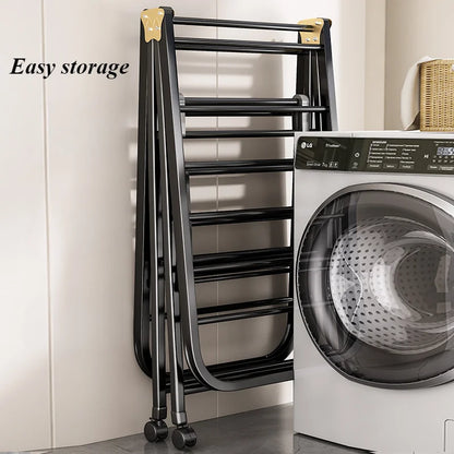 1 piece of modern stainless steel foldable laundry drying rack with a large capacity of 3 layers and 21 hanging rods