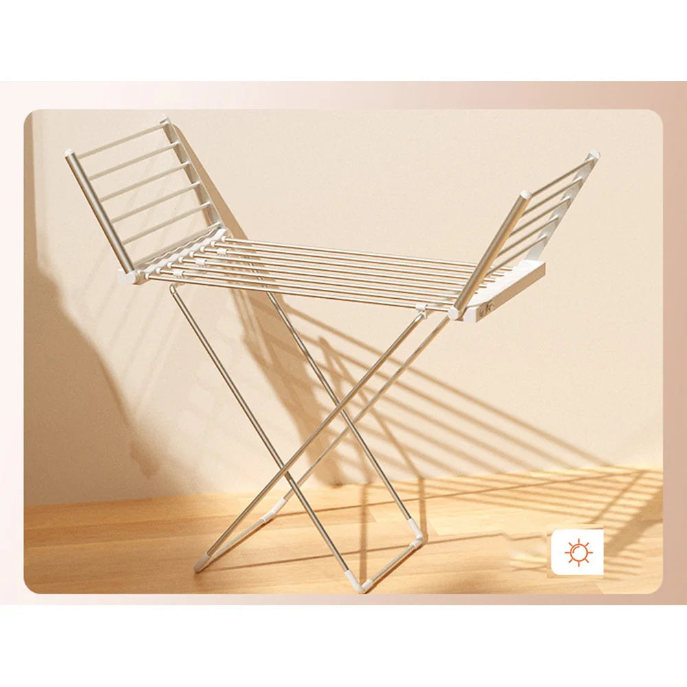 147.5 * 53cm Indoor Drying Clothes Rack, Floor Folding Electric Towel Dryer, Drying Baby Clothes, Heating Clothes Rack