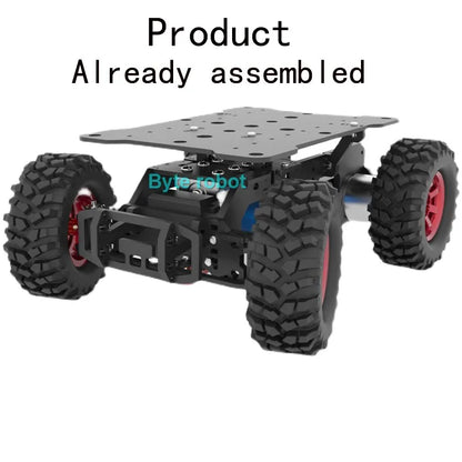 4-8KG Load 4WD Ackerman Robot Car Chassis with Encoder Motor Front Wheel Servo MG996 Steering Chassis Programmable Robot RC Tank