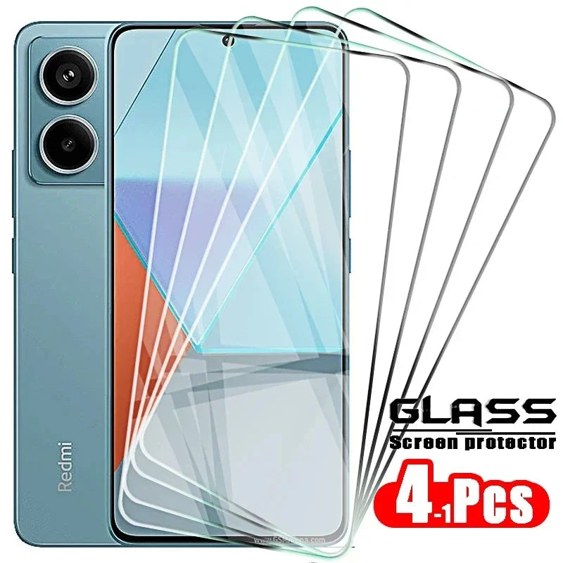 4PCS Full Cover Tempered Glass Screen Protector For Xiaomi Redmi Note 9 10 11 12 13 Pro Protection Glass For Redmi 10S 11S 12S