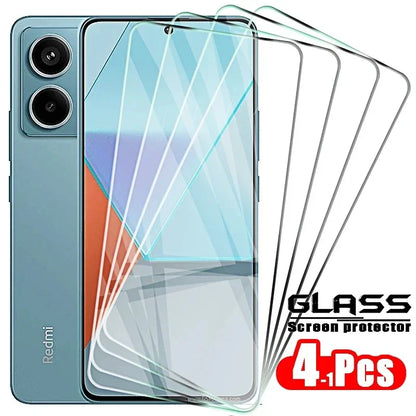 4PCS Full Cover Tempered Glass Screen Protector For Xiaomi Redmi Note 9 10 11 12 13 Pro Protection Glass For Redmi 10S 11S 12S