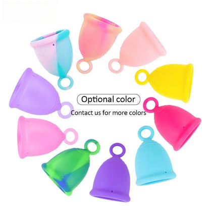 Menstrual Cup with Ring Easy Removal Collector Silicone Cup Period Reusable Feminine Care Tampon Health Beauty Menstrual Cup