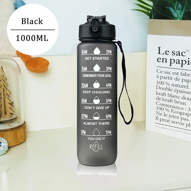 Water Bottle Motivational Sport Water Bottle Leakproof Drinking Bottles Outdoor Travel Gym Fitness Jugs For Kitchen