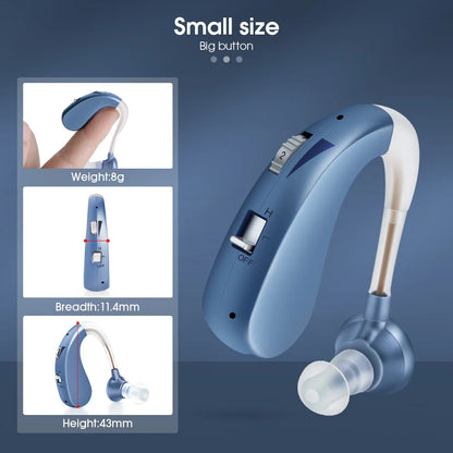 Rechargeable Hearing Aids Audifonos for Deafness/Elderly Adjustable Micro Wireless Mini Size Hearing Aid Ear Sound Amplifier