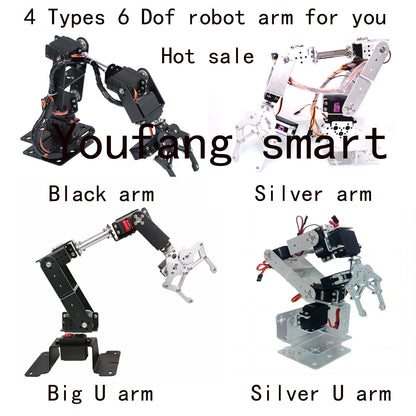 MG996 Robot Arm Bracket 6 DOF Robot Arm Frame DIY Kit Open Source Code and Tutorial UNO/ESP32/STM32 Programmable Starter Kit