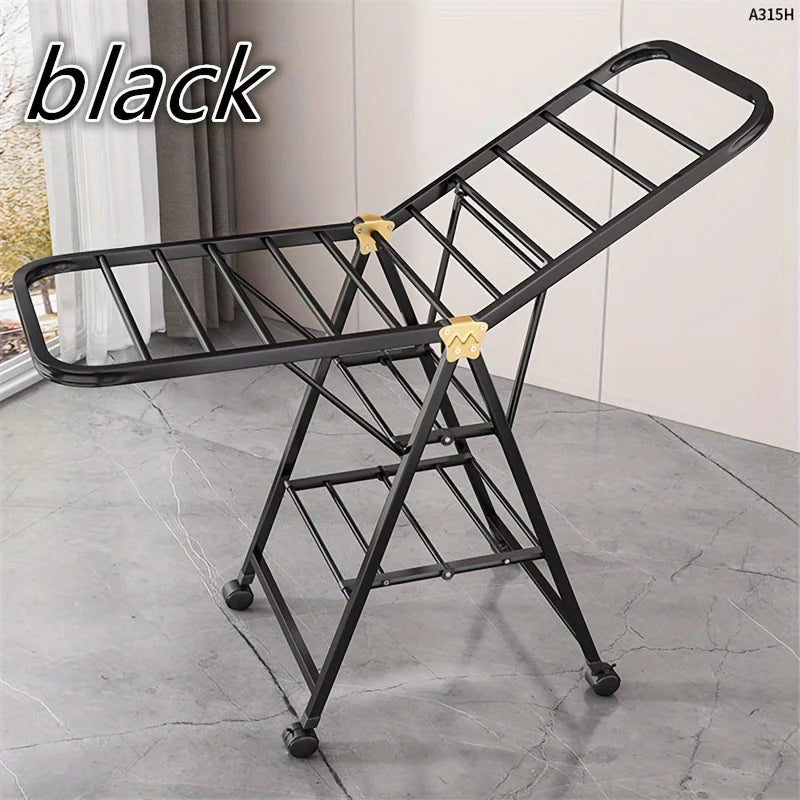 1 piece of modern stainless steel foldable laundry drying rack with a large capacity of 3 layers and 21 hanging rods