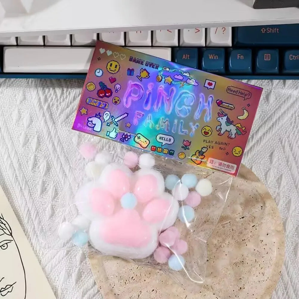Stress Relief Relax Toys gift Cartoon Pinching Cat Paw Decompressing Toy Squeeze Cat Paw Toys