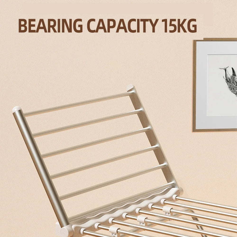 147.5 * 53cm Indoor Drying Clothes Rack, Floor Folding Electric Towel Dryer, Drying Baby Clothes, Heating Clothes Rack