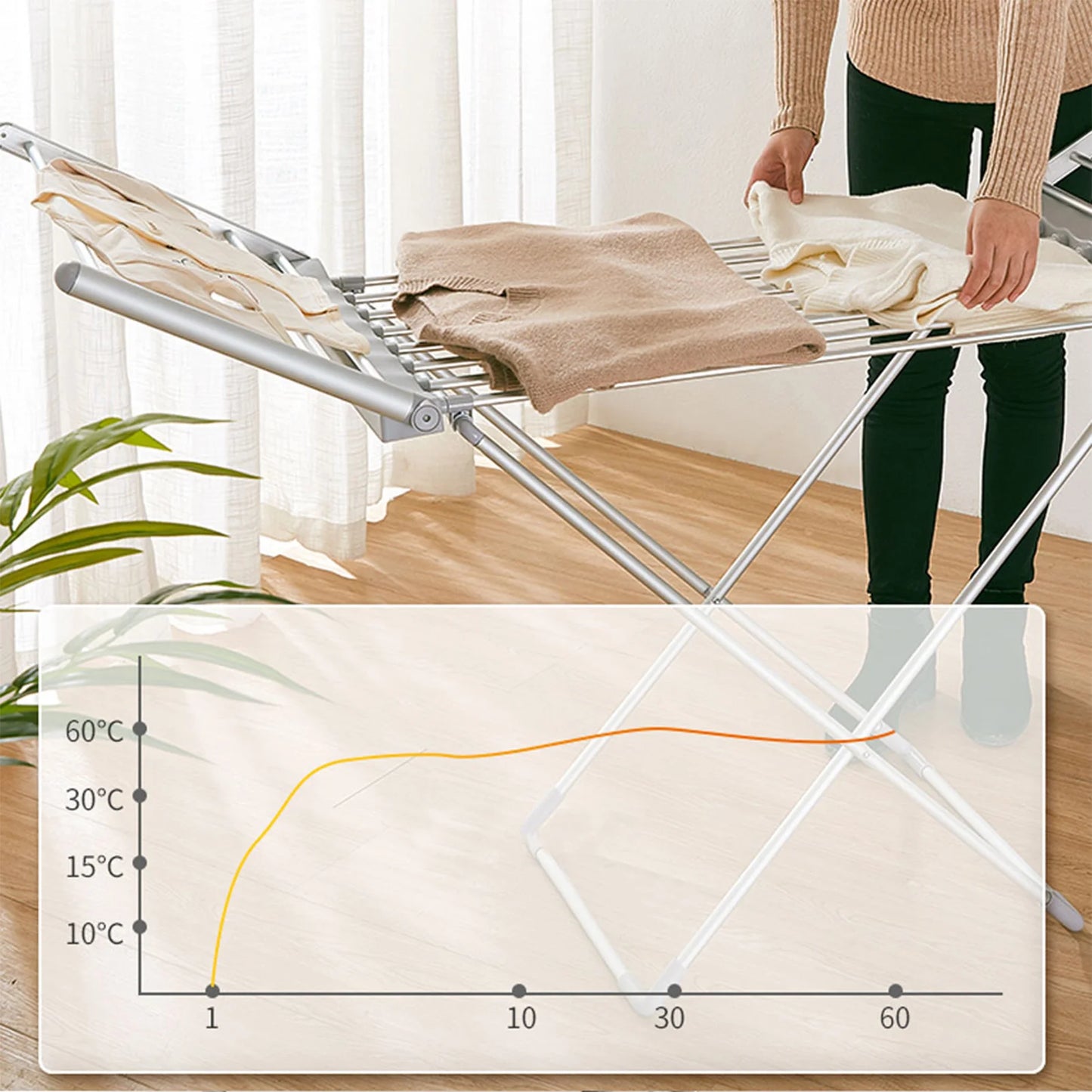 Clothes Dryer Clothes Dryer Rack Multifunctional Foldable Electric Constant Temperature Clothes Dryer Hanger Shoes Drying Rack