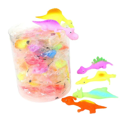 Novelty dinosaur finger slingshot sticky catapult toy 6/12/18PCS light rubber prank flying fun game stress relieving toy gifts