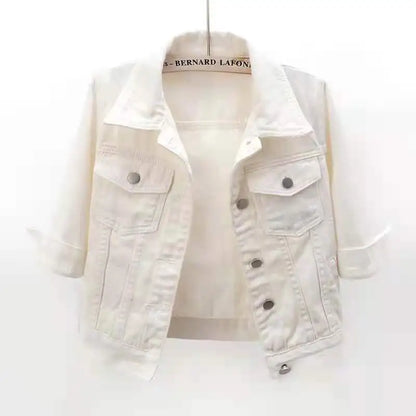 Women Denim Jacket Spring Autumn Short Coat Pink Jean Jackets Casual Tops Purple Yellow Purple Blue Loose Tops Lady Outerwear
