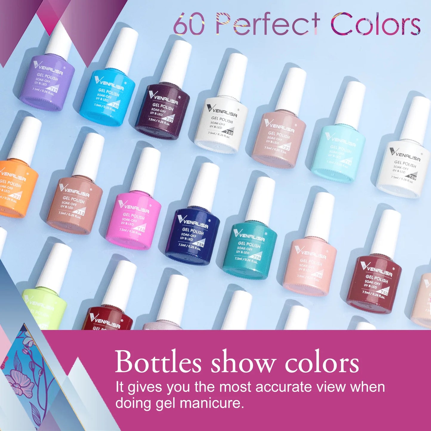 Venalisa Fashion Bling 7.5ml Nude Color Series Soak Off UV LED Nail Gel Polish Cosmetics Nail Manicure Gel Polish Nail Varnish