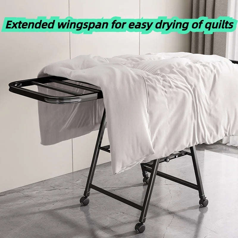 1 piece of modern stainless steel foldable laundry drying rack with a large capacity of 3 layers and 21 hanging rods