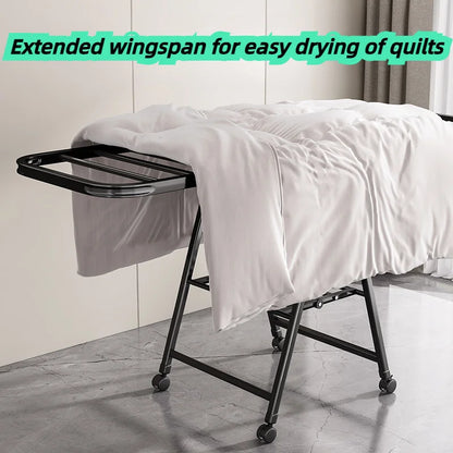 1 piece of modern stainless steel foldable laundry drying rack with a large capacity of 3 layers and 21 hanging rods