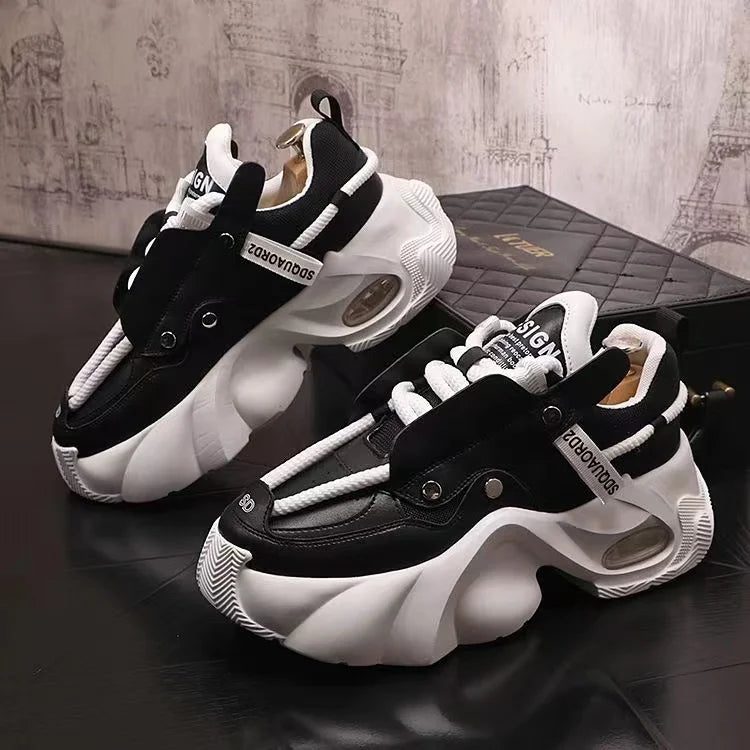 Designer Style Men Shoes Autumn Winter Comfortable Men's Thick Platform Sneakers Fashion Casual Shoes Sports Trainers Tenis