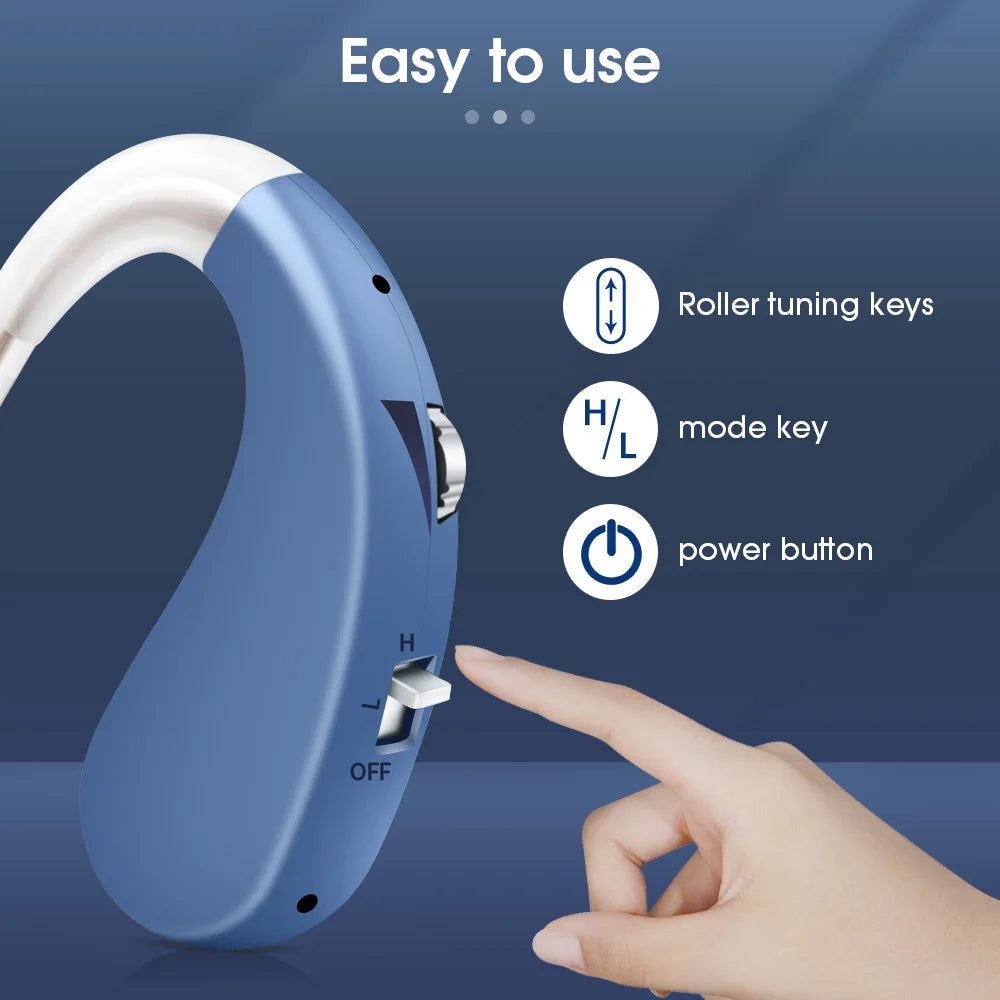 Rechargeable Hearing Aids Audifonos for Deafness/Elderly Adjustable Micro Wireless Mini Size Hearing Aid Ear Sound Amplifier