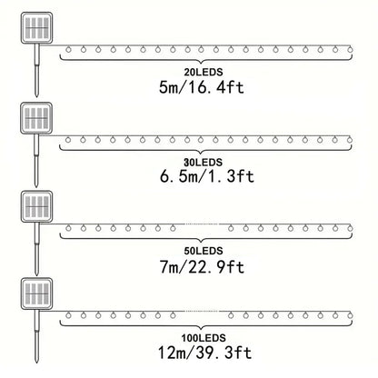 Solar String Lights 100 LED Crystal Globe Solar Lights Outdoor IP65 Waterproof with 8 Modes for Garden Tree Patio Party Decor