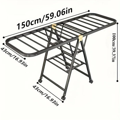 1 piece of modern stainless steel foldable laundry drying rack with a large capacity of 3 layers and 21 hanging rods