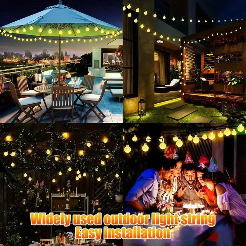 Solar String Lights 100 LED Crystal Globe Solar Lights Outdoor IP65 Waterproof with 8 Modes for Garden Tree Patio Party Decor
