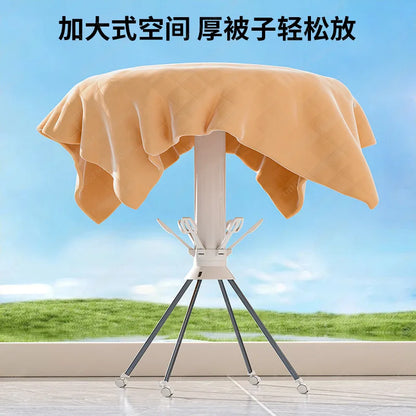 Folding Drying Rack Balcony Home Floor Free Installation Octopus Hanging Drying Rack Movable Invisible Aluminum Alloy Hanger