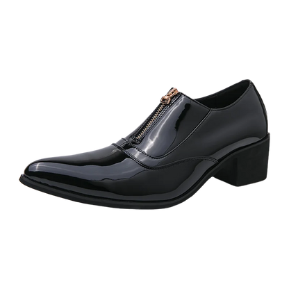 Luxury Brand Men's Chelsea Shoes Pointed Toe Dress Shoes Men's Banquet Blue Suit Shoes Red High-end Glossy Leather Shoes