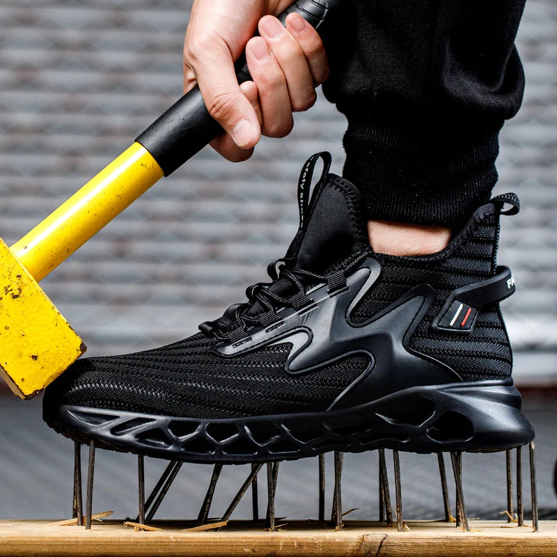 Security Boots for Men Work Sneakers Women Boots Breathable Steel Toe Shoes Safety Puncture-Proof Men Indestructible Boots