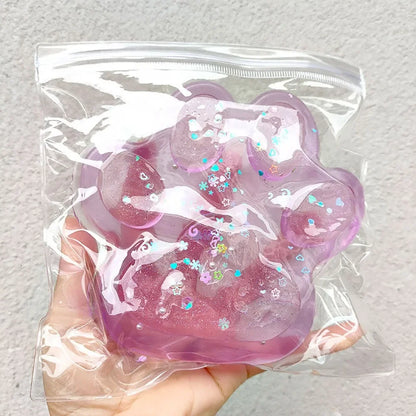Cat Paw Pinching and Decompressing Toy Giant Squeeze Cat Paw Toys Soft Sticky Stress Relief Relax Toys
