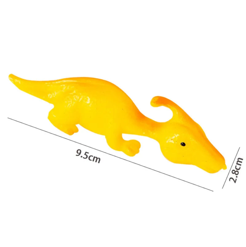 Novelty dinosaur finger slingshot sticky catapult toy 6/12/18PCS light rubber prank flying fun game stress relieving toy gifts